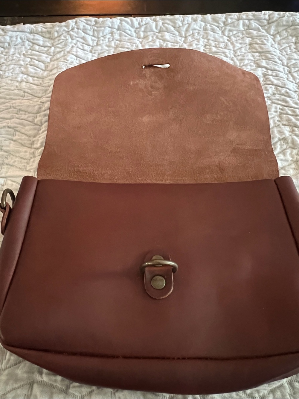 Leather Crossbody Bag / Buckle Strap, matching Eye glass holder New never used - Picture 2 of 10